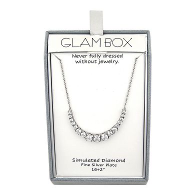 Glam Box Graduated Simulated Diamond Tennis Necklace