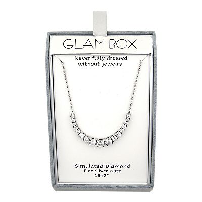 Simulated diamond tennis necklace deals