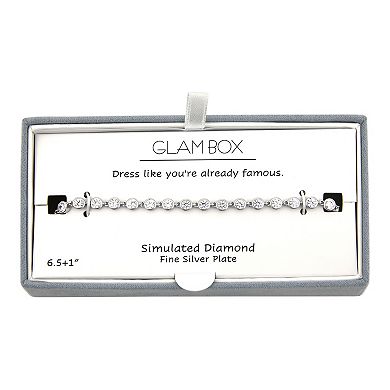 Glam Box Simulated Diamond Bezel Tennis Bracelet