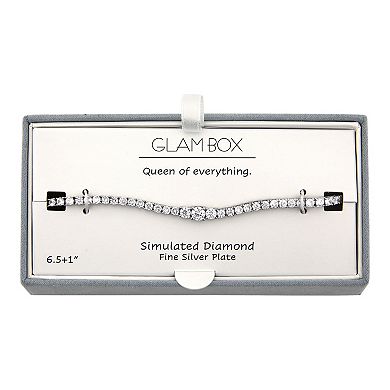 Glam Box Graduated Simulated Diamond Tennis Bracelet