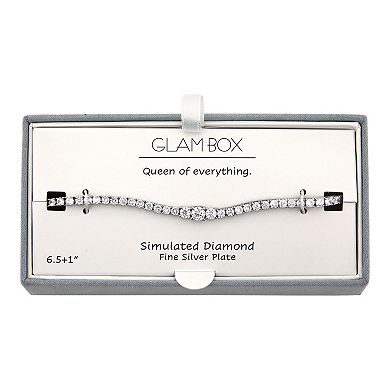 Glam Box Graduated Simulated Diamond Tennis Bracelet