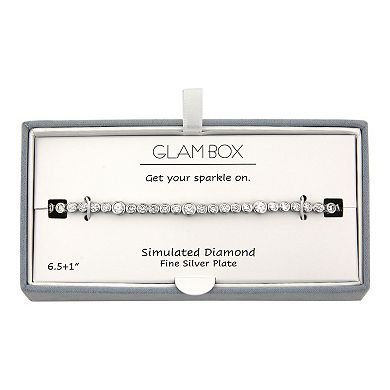 Glam Box Simulated Diamond Bezel Tennis Bracelet