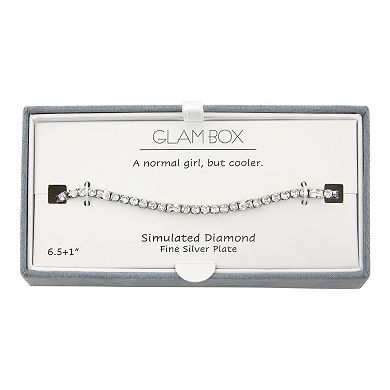 Glam Box Round & Baguette Simulated Diamond Tennis Bracelet