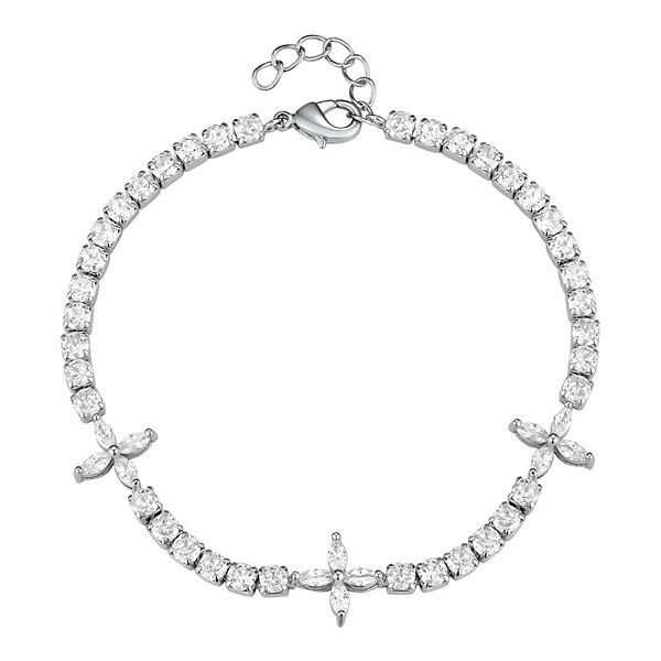 Glam Box Round & Marquis Simulated Diamond Tennis Bracelet