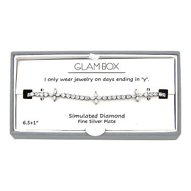Glam Box Round & Marquis Simulated Diamond Tennis Bracelet