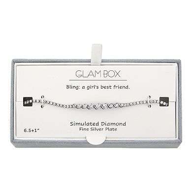 Glam Box Graduated Simulated Diamond Twist Tennis Bracelet