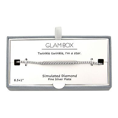 Glam Box Simulated Diamond Bar Tennis Bracelet