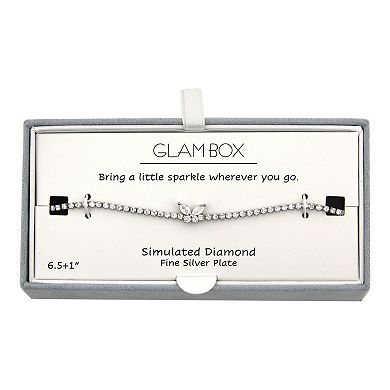 Glam Box Simulated Diamond Butterfly Tennis Bracelet