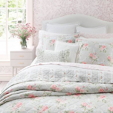 Laura Ashley Melany Pink Quilt Set with Shams