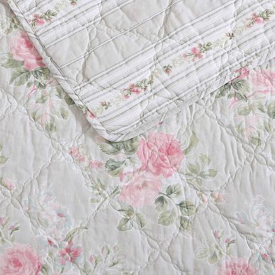 Laura Ashley Melany Pink Quilt Set with Shams