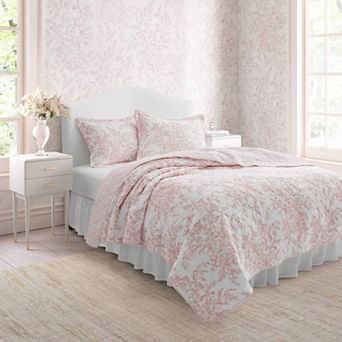 Laura Ashley Bedford Pink Quilt Set