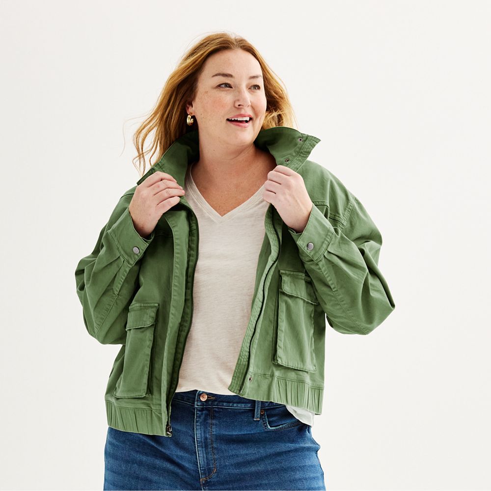 Plus Size Sonoma Goods For Life® Utility Bomber Jacket