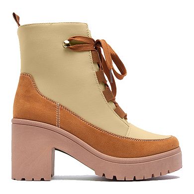 Qupid Mills-12 Women's Lace-Up Ankle Boots