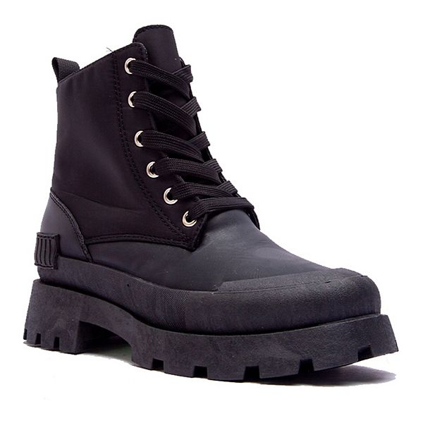 Qupid Soldier-01 Women's Lace-Up Combat Boots