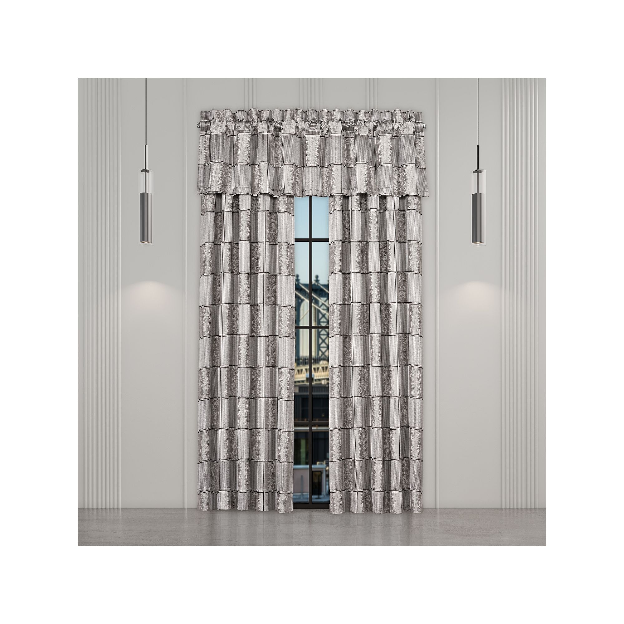 Five Queens Court Benton Window Straight Valance, Gray