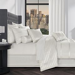 Kennedy Silver and Platinum Gray Comforter Bedding by Five Queens Court