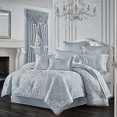 Kennedy Silver and Platinum Gray Comforter Bedding by Five Queens Court