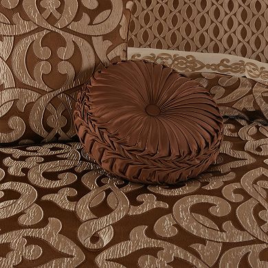 Five Queens Court La Grande Copper Tufted Round Decorative Throw Pillow