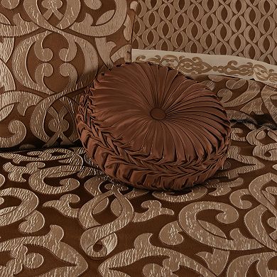 Five Queens Court La Grande Copper Tufted Round Decorative Throw Pillow