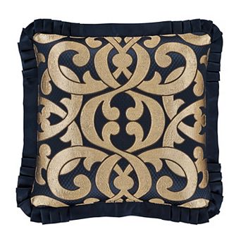 Five Queens Court Baylor Square Embellished Decorative Throw Pillow