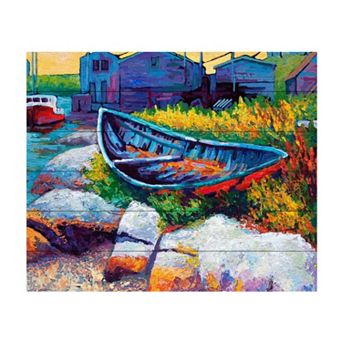 Trademark Fine Art 'Judy East Coast Boat Faa' Wood Slat Art - Size: 16X13