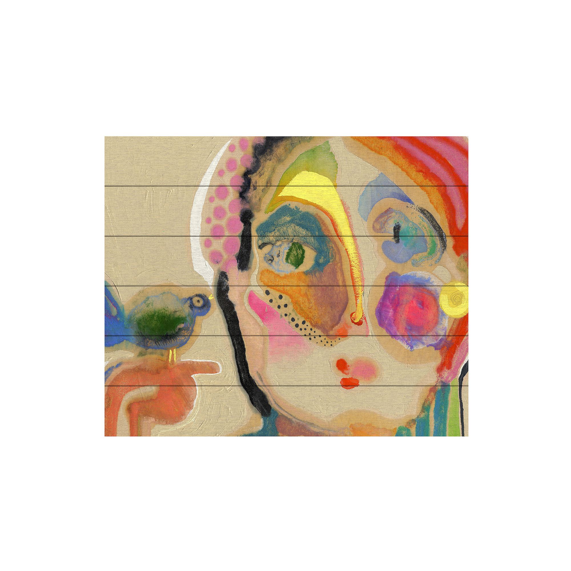 Trademark Fine Art Wyanne The Talker Wood Slat Art - Size: 16X13, Multi