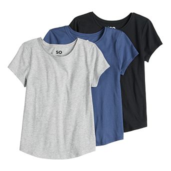 Girls 5-20 SO® 3-Pack Crewneck Tees in Regular & Plus Size
