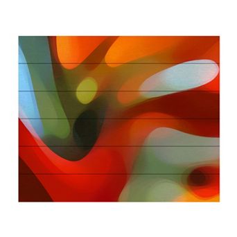 Trademark Fine Art 'Red Tree Light' Wood Slat Art - Size: 16X13