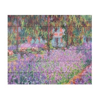Trademark Fine Art Claude Monet 'Waterlillies Morning' Wood Slat Art - Size: 16X16