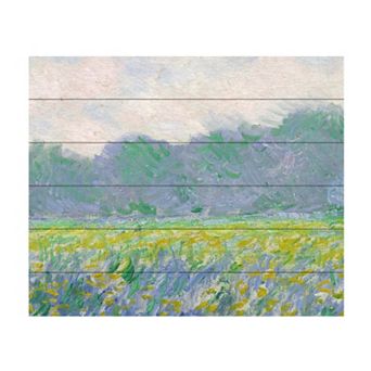 Trademark Fine Art Claude Monet 'The Artists Garden In Argenteuil' Wood Slat Art - Size: 16X13