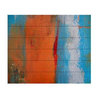 Trademark Fine Art Orange Swatch Wood Slat Wall Art - Size: 22X22