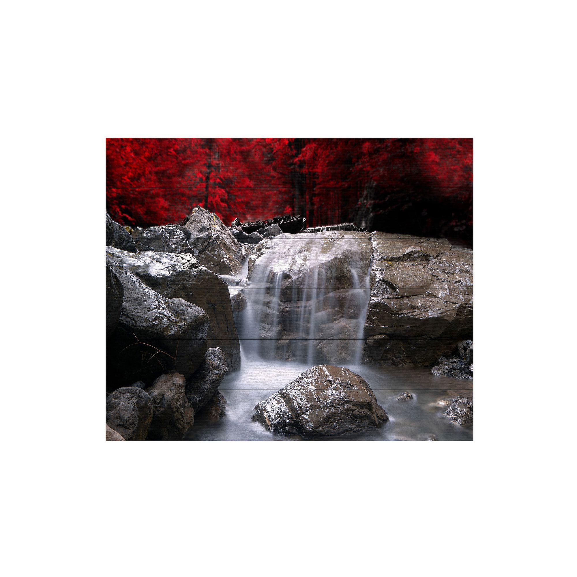 Trademark Fine Art Red Vison Wood Slat Wall Art - Size: 12X16, Multi