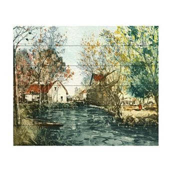 Trademark Fine Art Autumn Landscape Iii Wood Slat Wall Art - Size: 12"X16"