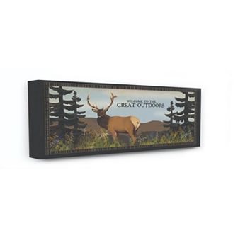 Stupell Home Decor Great Outdoors Elk Animal Country Wall Art - Size 10x24