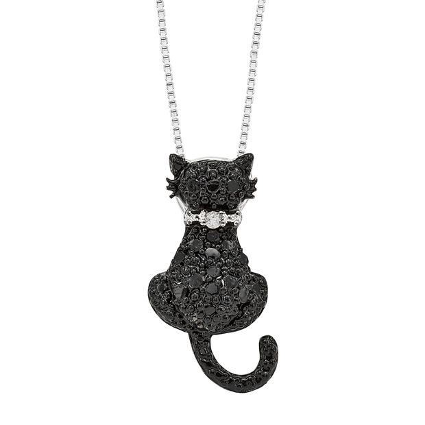 Cat necklace diamond sale