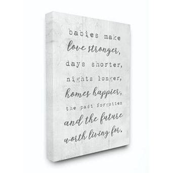 Stupell Home Decor "Babies Make Love Stronger" Canvas Wall Art