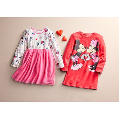 long sleeve minnie mouse tutu dress Disney Minnie Mouse Long Sleeve Waffle Knit Fit Flare Tutu Dress Girls Size  5