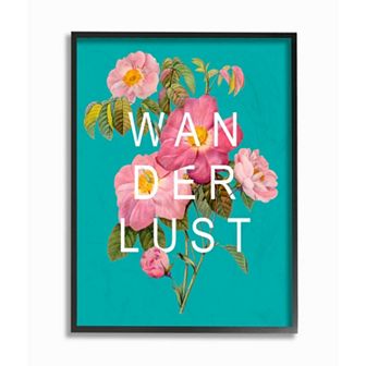 Stupell Home Decor Wanderlust Floral Framed Wall Art - Size: 16X20