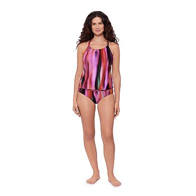 Women's Eco Beach Peasant Neck Strappy Racer Back Tankini Swim Top