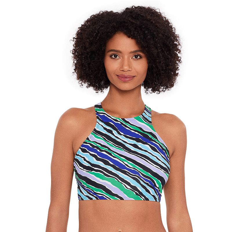 Women's Eco Beach Strappy Back Longline Bikini Top, Size: Medium, Morning Tide