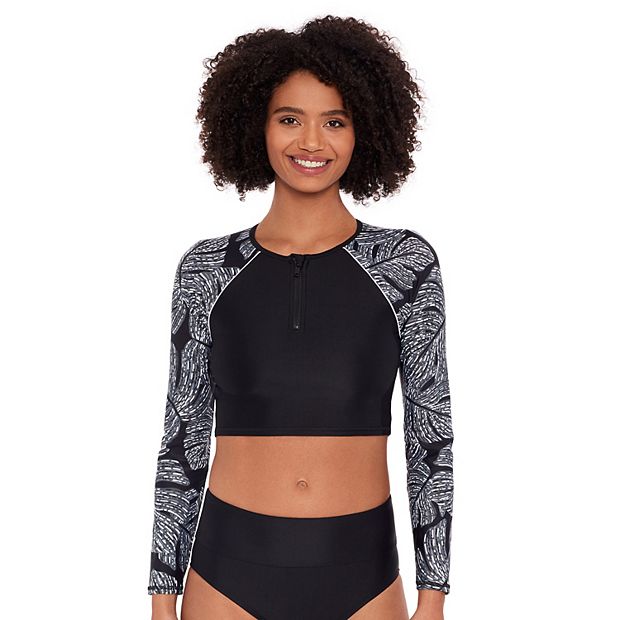 Cropped Rashguard Swim Top