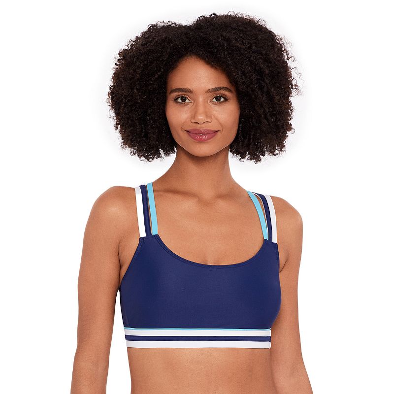 Women's Eco Beach Wide Overlay Strap Bikini Set, Size: XL, Midnght