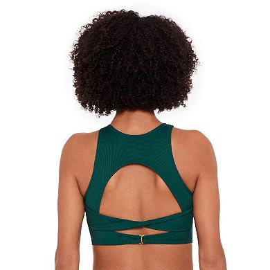 Women's Eco Beach Criss Cross Highneck Hook Back Bikini Top