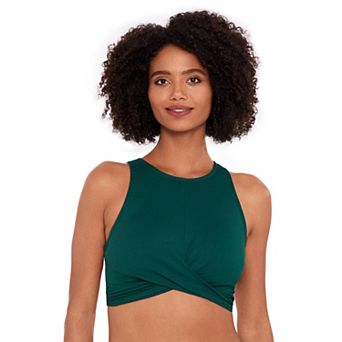 Women's Eco Beach Criss Cross Highneck Hook Back Bikini Top