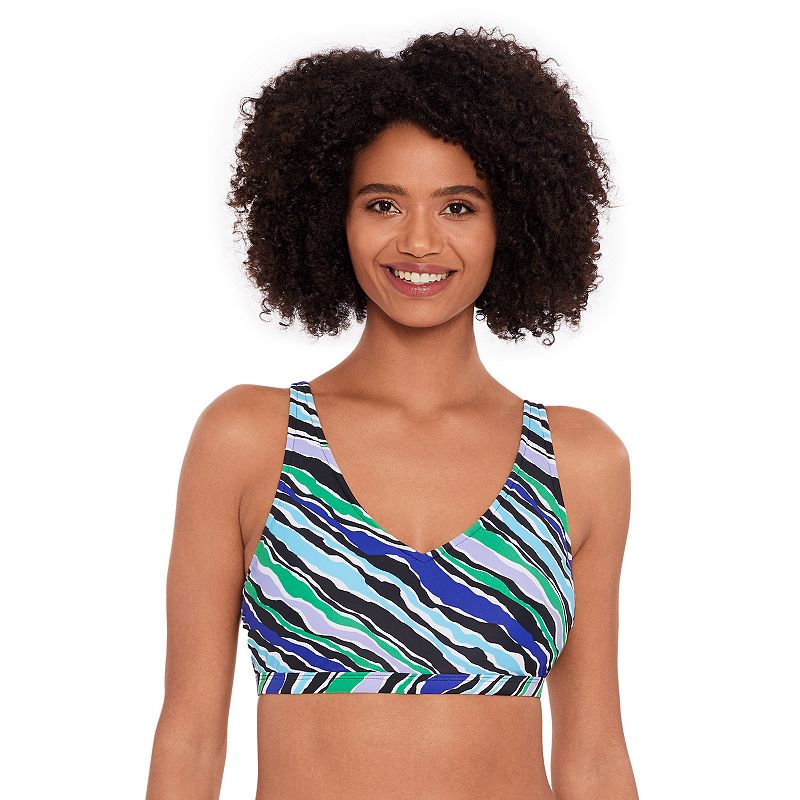 Women's Eco Beach V-Neck Hook Back Bikini Top, Size: Small, Morning Tide