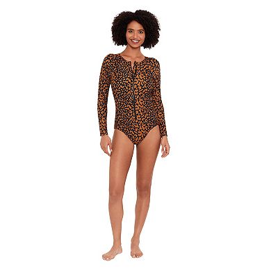 Women's Eco Beach Long Sleeve Zip-Front One-Piece Swimsuit