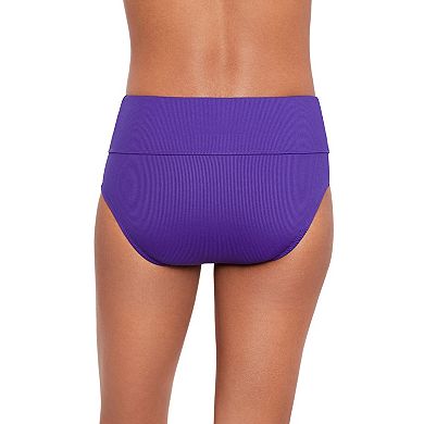 Women's Eco Beach Ribbed High Waist Swim Briefs