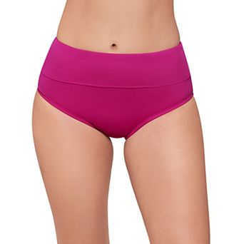 Women's Eco Beach Ribbed High Waist Swim Briefs