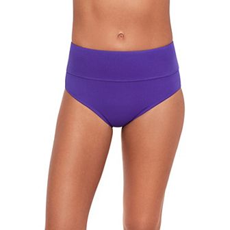 Women's Eco Beach Ribbed High Waist Swim Briefs