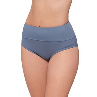 Women's Eco Beach Ribbed High Waist Swim Briefs